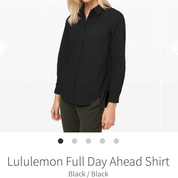 Lululemon Black Button-Up Full Day Ahead Shirt Size 10 - Picture 1 of 9